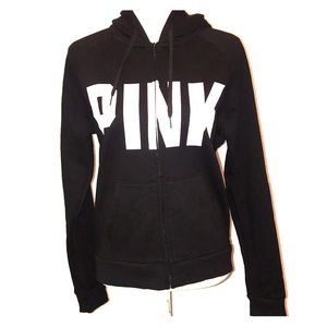 Victoria’s Secret PINK Zip-Up Hoodie Sweater Black